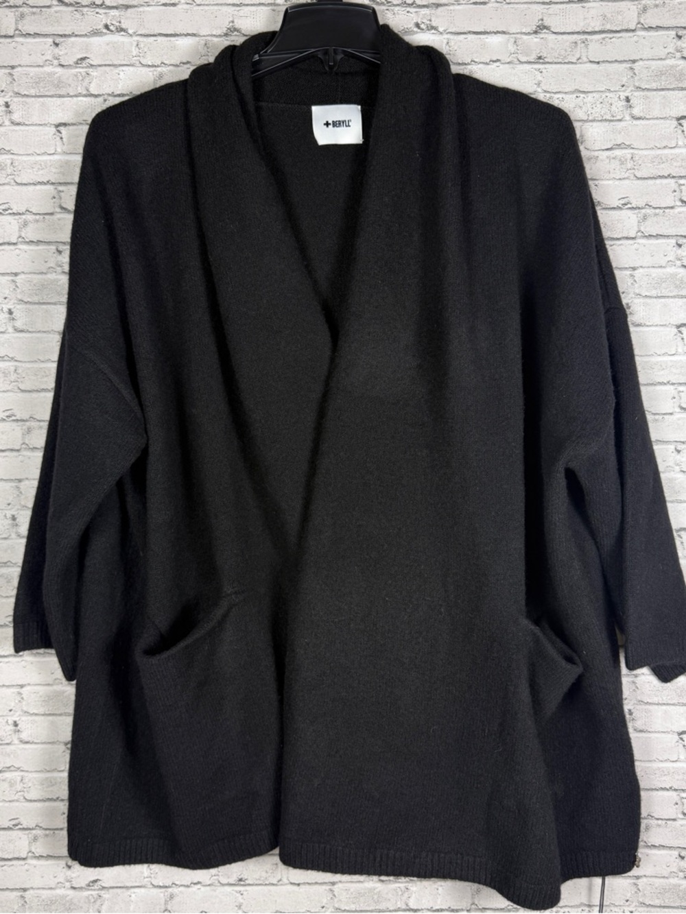 Beryll Cashmere Oversized Cocoon Cardigan One Size Black NWT